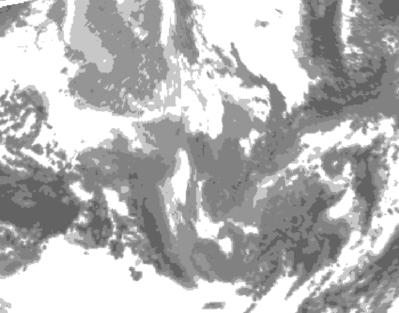 GDPS total cloud 072 hour forecast chart for Canada based on 2025/12/08 0000Z data