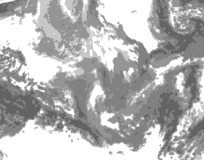 GDPS total cloud 078 hour forecast chart for Canada based on 2025/12/08 0000Z data
