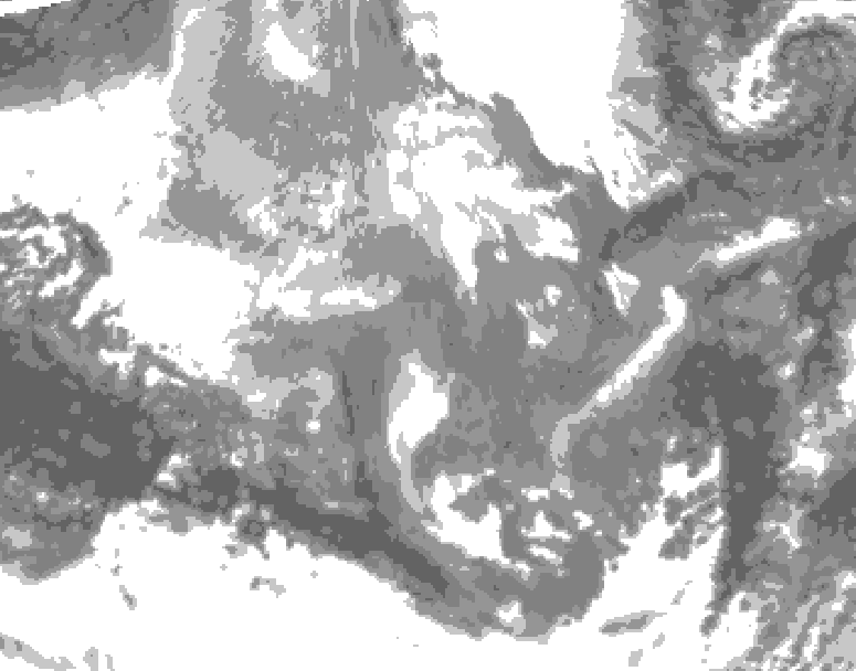 GDPS total cloud 084 hour forecast chart for Canada based on 2025/12/08 0000Z data