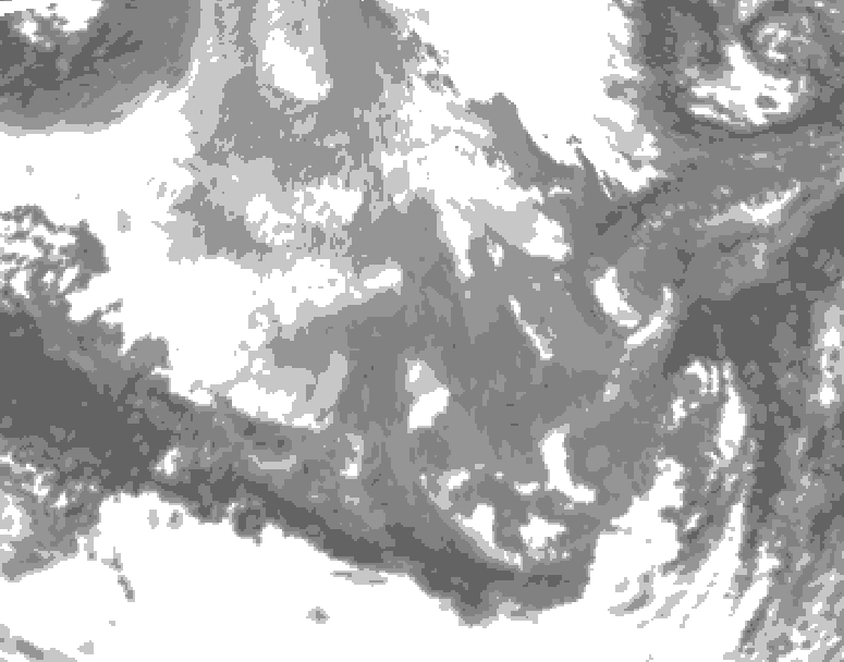 GDPS total cloud 090 hour forecast chart for Canada based on 2025/12/08 0000Z data