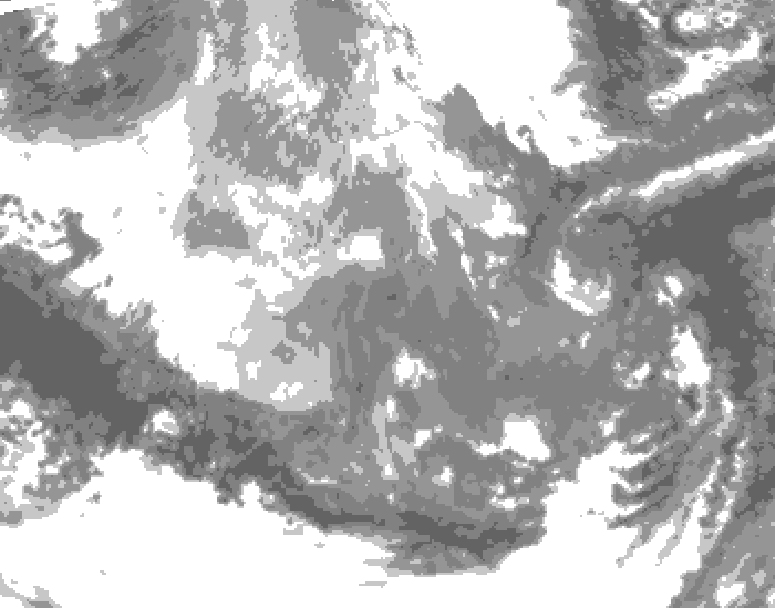 GDPS total cloud 096 hour forecast chart for Canada based on 2025/12/08 0000Z data