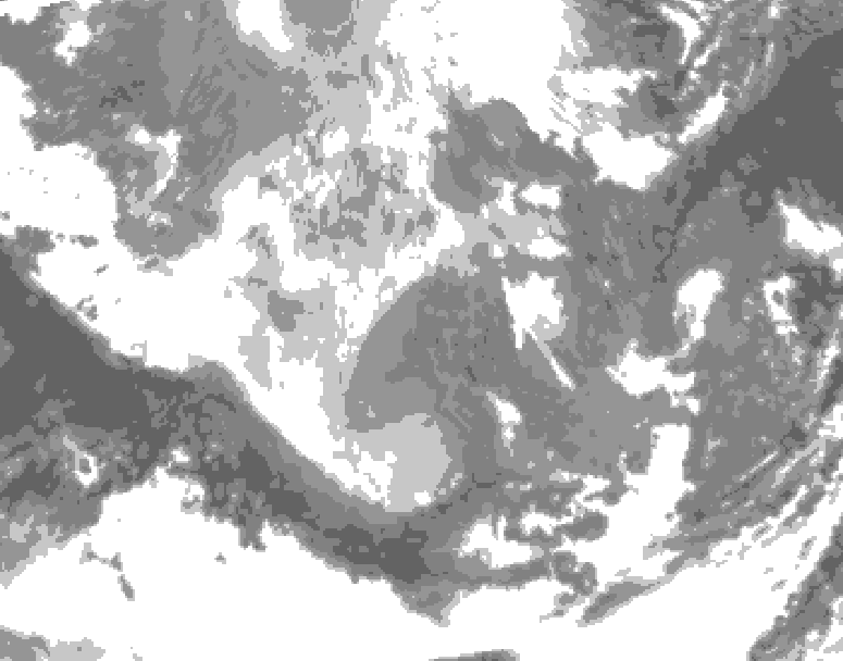 GDPS total cloud 114 hour forecast chart for Canada based on 2025/12/08 0000Z data