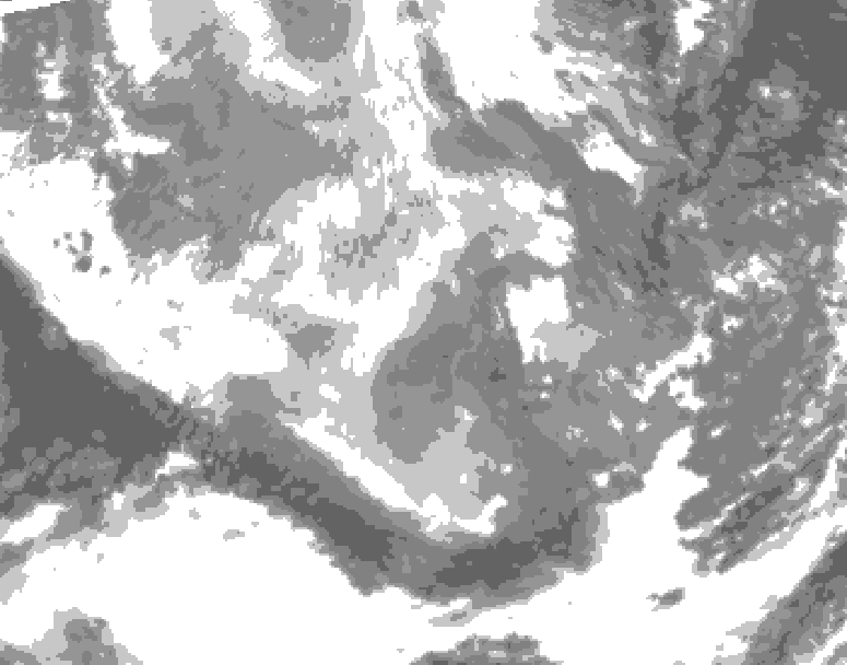 GDPS total cloud 126 hour forecast chart for Canada based on 2025/12/08 0000Z data