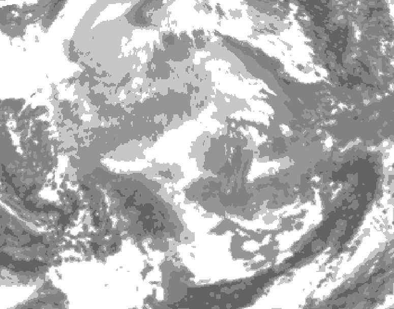 GDPS total cloud 156 hour forecast chart for Canada based on 2025/12/08 0000Z data