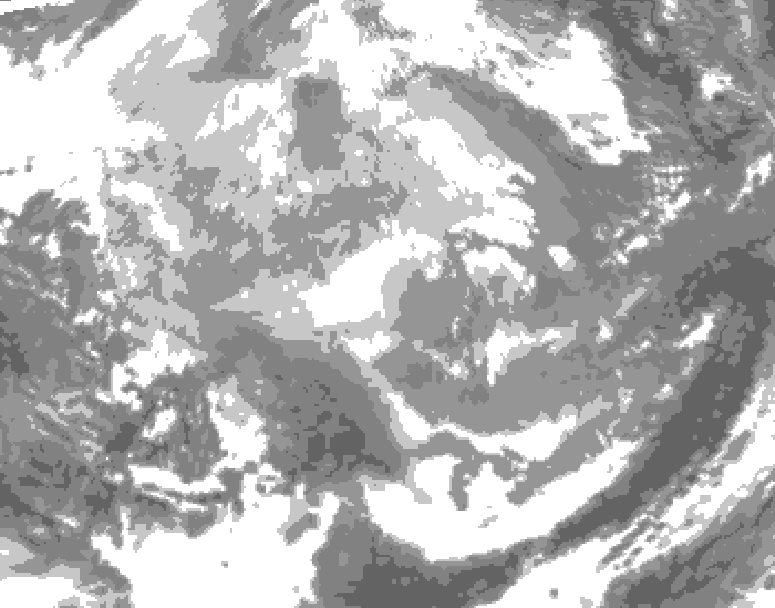 GDPS total cloud 162 hour forecast chart for Canada based on 2025/12/08 0000Z data