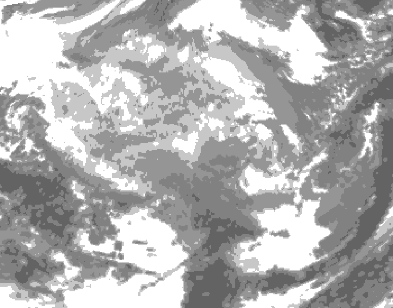 GDPS total cloud 174 hour forecast chart for Canada based on 2025/12/08 0000Z data
