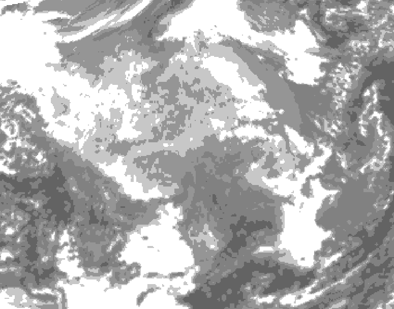 GDPS total cloud 180 hour forecast chart for Canada based on 2025/12/08 0000Z data