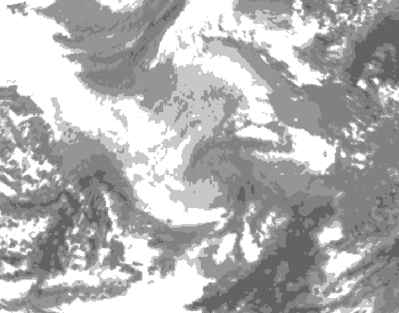 GDPS total cloud 192 hour forecast chart for Canada based on 2025/12/08 0000Z data