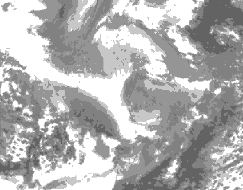 GDPS total cloud 204 hour forecast chart for Canada based on 2025/12/08 0000Z data