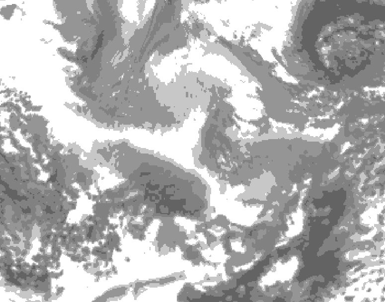 GDPS total cloud 210 hour forecast chart for Canada based on 2025/12/08 0000Z data