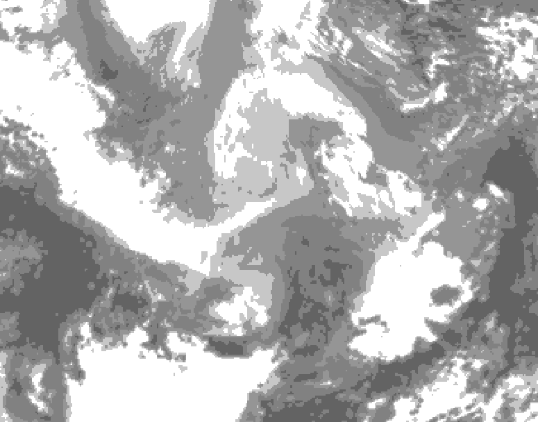 GDPS total cloud 228 hour forecast chart for Canada based on 2025/12/08 0000Z data
