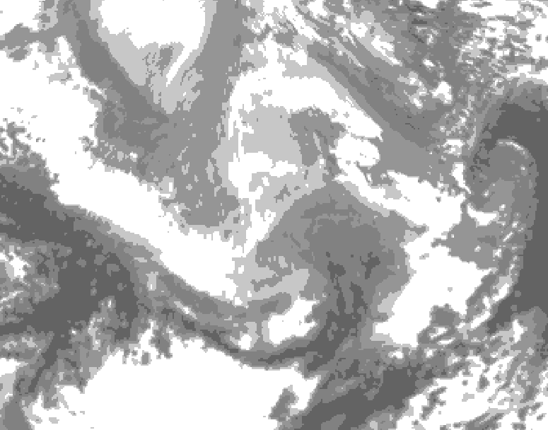 GDPS total cloud 234 hour forecast chart for Canada based on 2025/12/08 0000Z data
