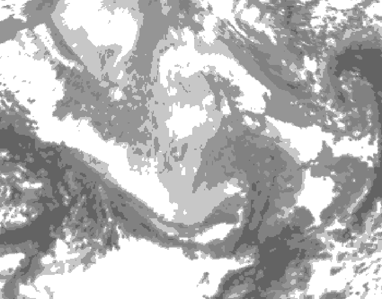 GDPS total cloud 240 hour forecast chart for Canada based on 2025/12/08 0000Z data