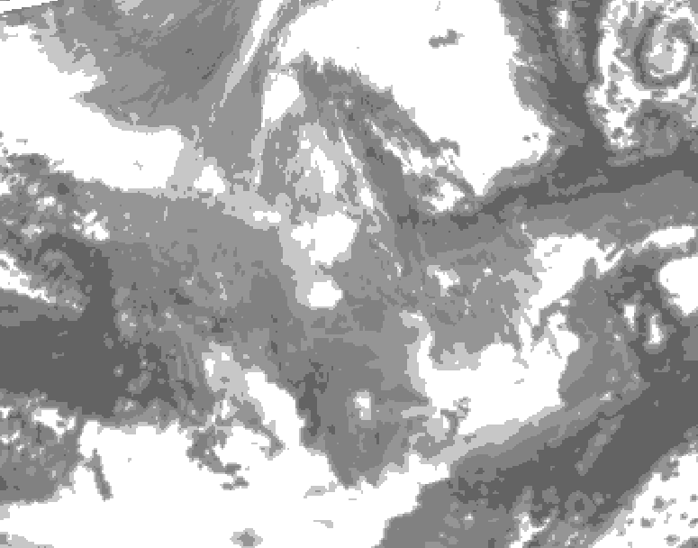 GDPS total cloud 006 hour forecast chart for Canada based on 2025/12/08 1200Z data