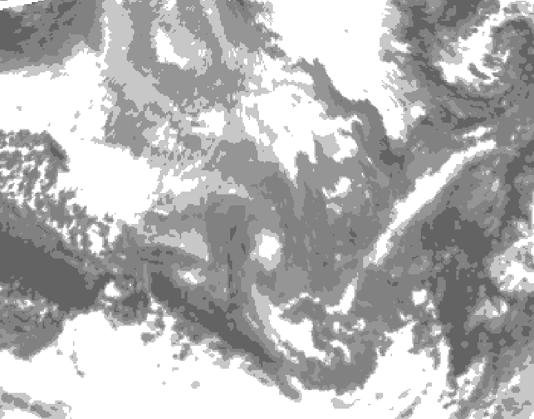 GDPS total cloud 072 hour forecast chart for Canada based on 2025/12/08 1200Z data