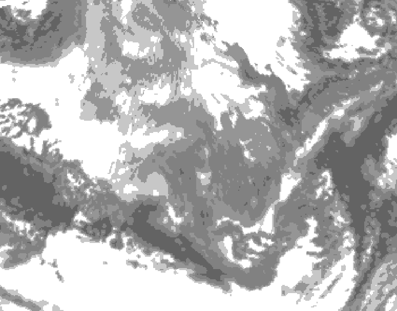 GDPS total cloud 078 hour forecast chart for Canada based on 2025/12/08 1200Z data