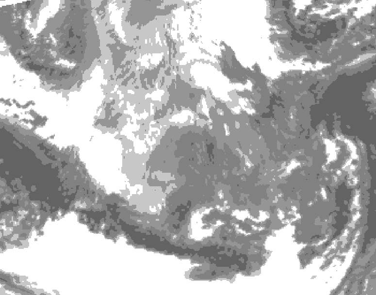 GDPS total cloud 090 hour forecast chart for Canada based on 2025/12/08 1200Z data