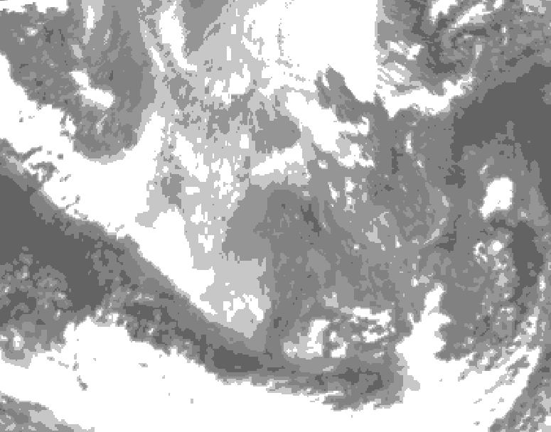 GDPS total cloud 096 hour forecast chart for Canada based on 2025/12/08 1200Z data