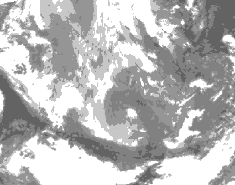 GDPS total cloud 114 hour forecast chart for Canada based on 2025/12/08 1200Z data