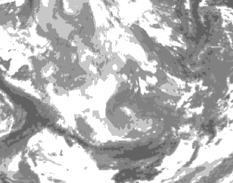 GDPS total cloud 126 hour forecast chart for Canada based on 2025/12/08 1200Z data