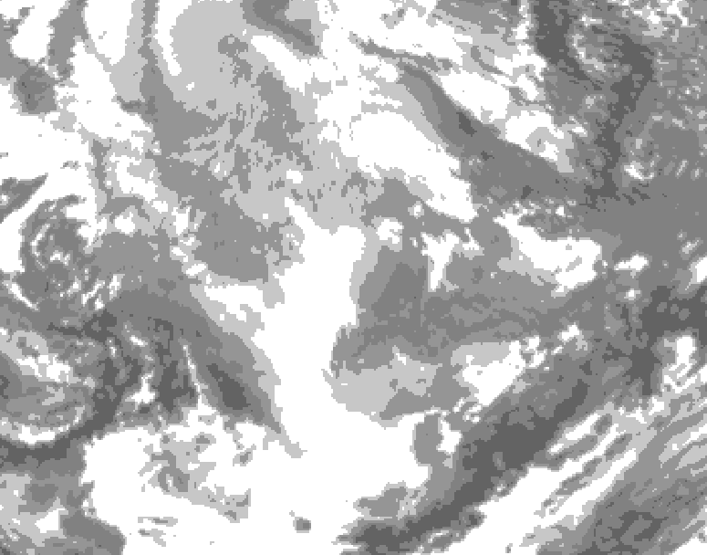 GDPS total cloud 138 hour forecast chart for Canada based on 2025/12/08 1200Z data