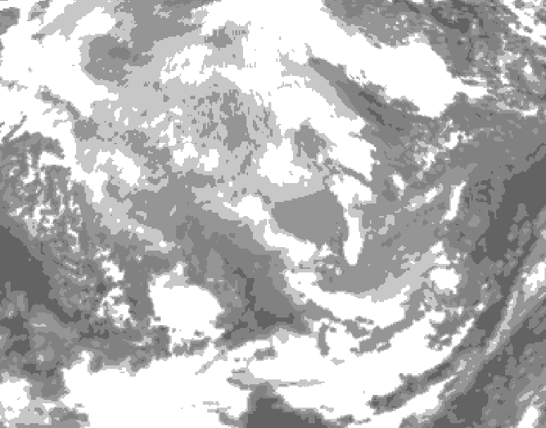 GDPS total cloud 156 hour forecast chart for Canada based on 2025/12/08 1200Z data