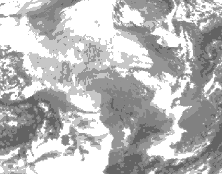 GDPS total cloud 174 hour forecast chart for Canada based on 2025/12/08 1200Z data
