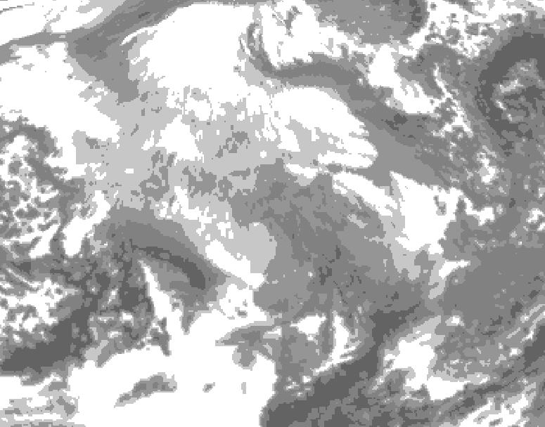GDPS total cloud 180 hour forecast chart for Canada based on 2025/12/08 1200Z data