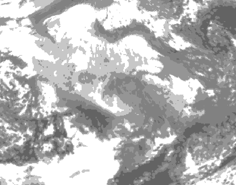 GDPS total cloud 186 hour forecast chart for Canada based on 2025/12/08 1200Z data