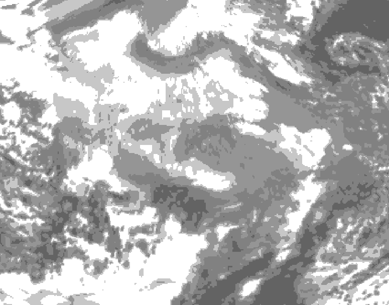 GDPS total cloud 192 hour forecast chart for Canada based on 2025/12/08 1200Z data