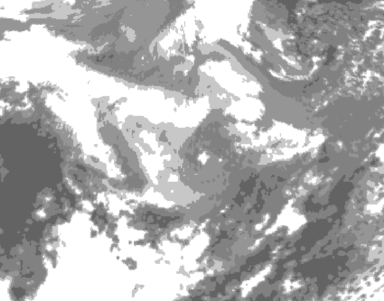 GDPS total cloud 210 hour forecast chart for Canada based on 2025/12/08 1200Z data