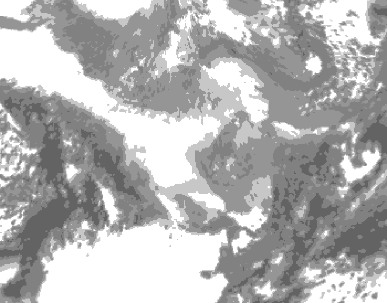 GDPS total cloud 228 hour forecast chart for Canada based on 2025/12/08 1200Z data