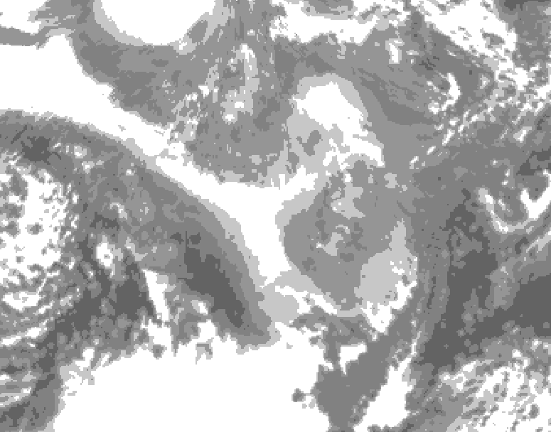 GDPS total cloud 234 hour forecast chart for Canada based on 2025/12/08 1200Z data
