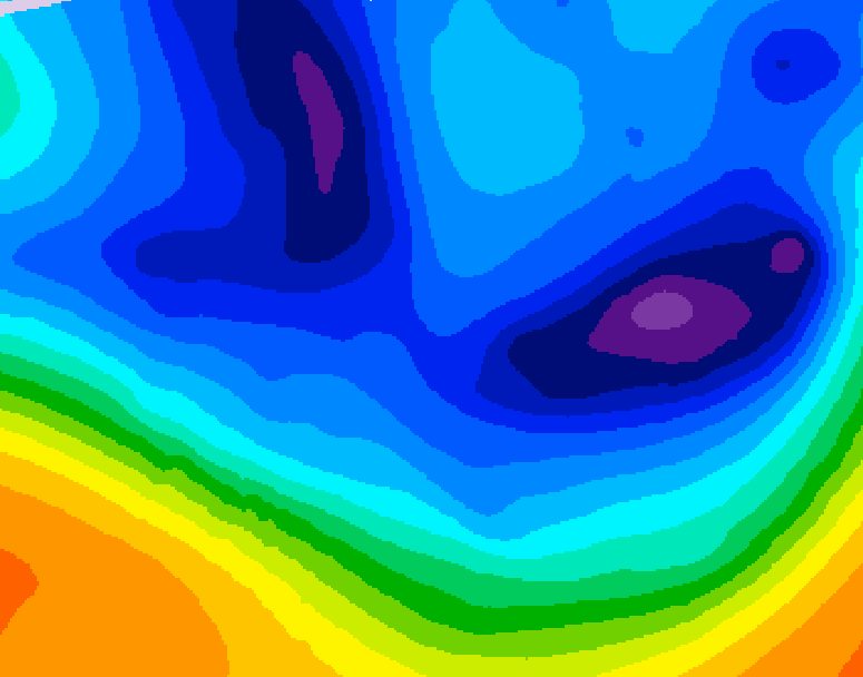 GDPS 500 millibar geopotential height 012 hour forecast chart for Canada based on 2025/12/09 0000Z data