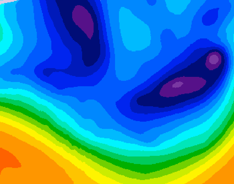 GDPS 500 millibar geopotential height 018 hour forecast chart for Canada based on 2025/12/09 0000Z data