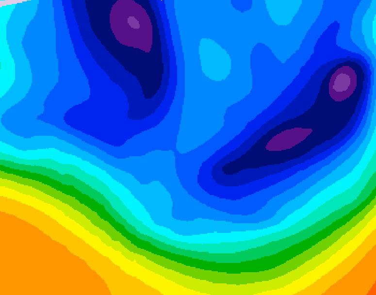 GDPS 500 millibar geopotential height 024 hour forecast chart for Canada based on 2025/12/09 0000Z data
