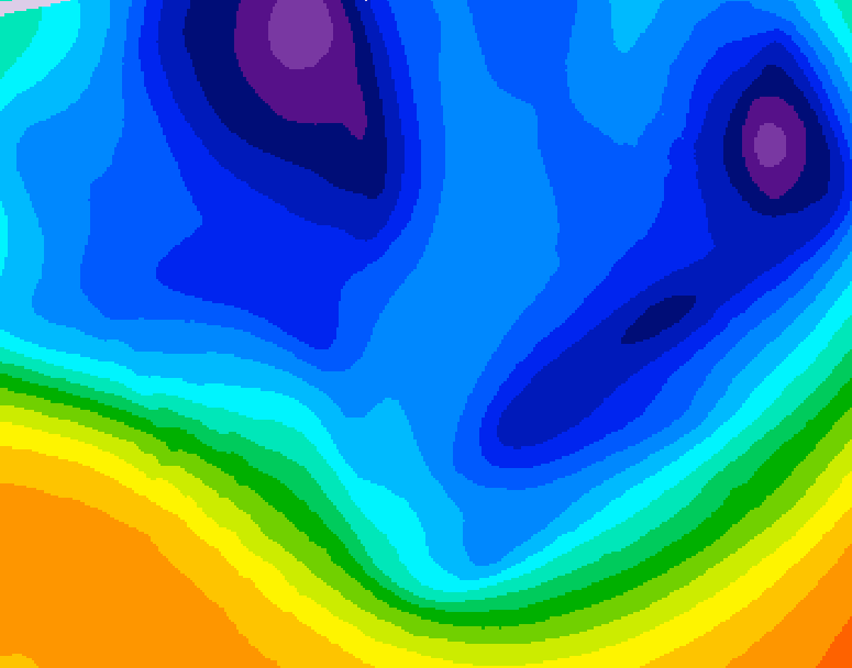 GDPS 500 millibar geopotential height 036 hour forecast chart for Canada based on 2025/12/09 0000Z data