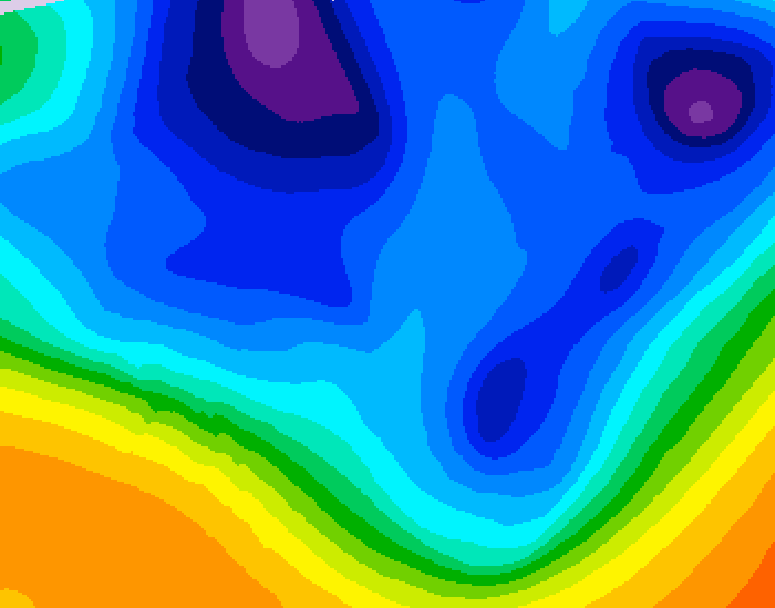 GDPS 500 millibar geopotential height 048 hour forecast chart for Canada based on 2025/12/09 0000Z data