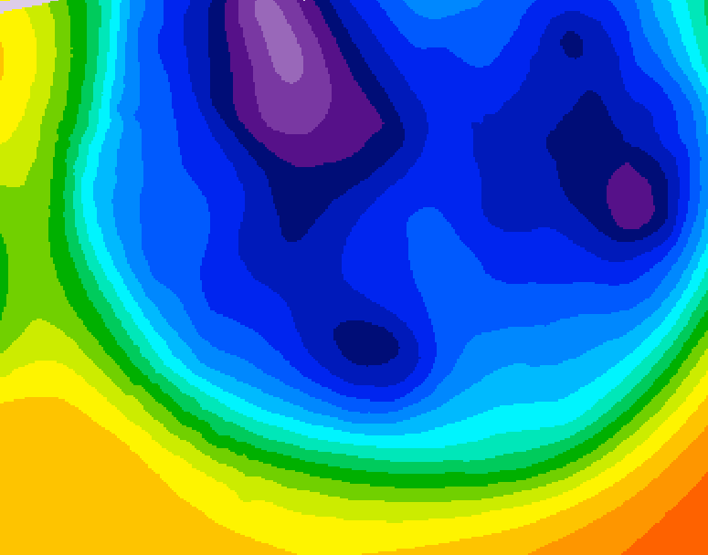 GDPS 500 millibar geopotential height 102 hour forecast chart for Canada based on 2025/12/09 0000Z data