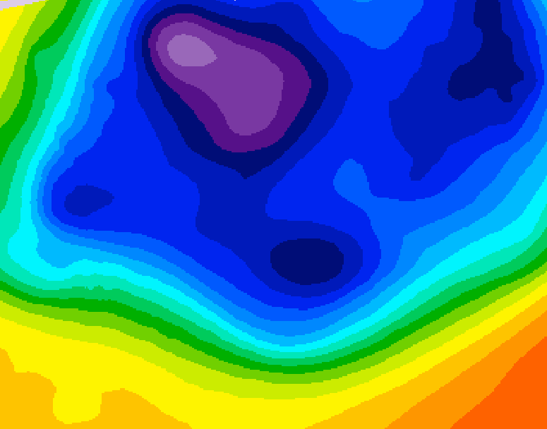 GDPS 500 millibar geopotential height 120 hour forecast chart for Canada based on 2025/12/09 0000Z data