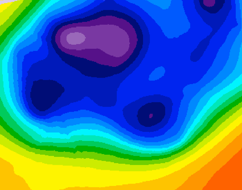 GDPS 500 millibar geopotential height 132 hour forecast chart for Canada based on 2025/12/09 0000Z data