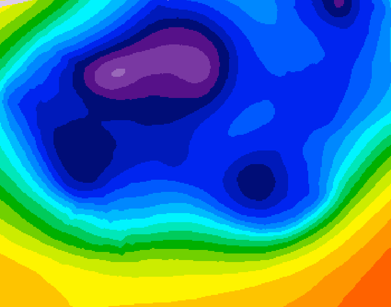 GDPS 500 millibar geopotential height 138 hour forecast chart for Canada based on 2025/12/09 0000Z data