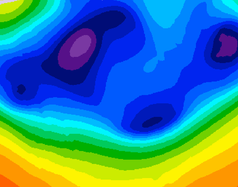 GDPS 500 millibar geopotential height 180 hour forecast chart for Canada based on 2025/12/09 0000Z data