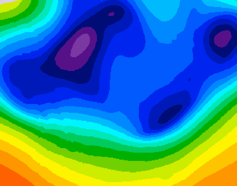 GDPS 500 millibar geopotential height 186 hour forecast chart for Canada based on 2025/12/09 0000Z data