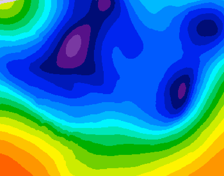 GDPS 500 millibar geopotential height 198 hour forecast chart for Canada based on 2025/12/09 0000Z data