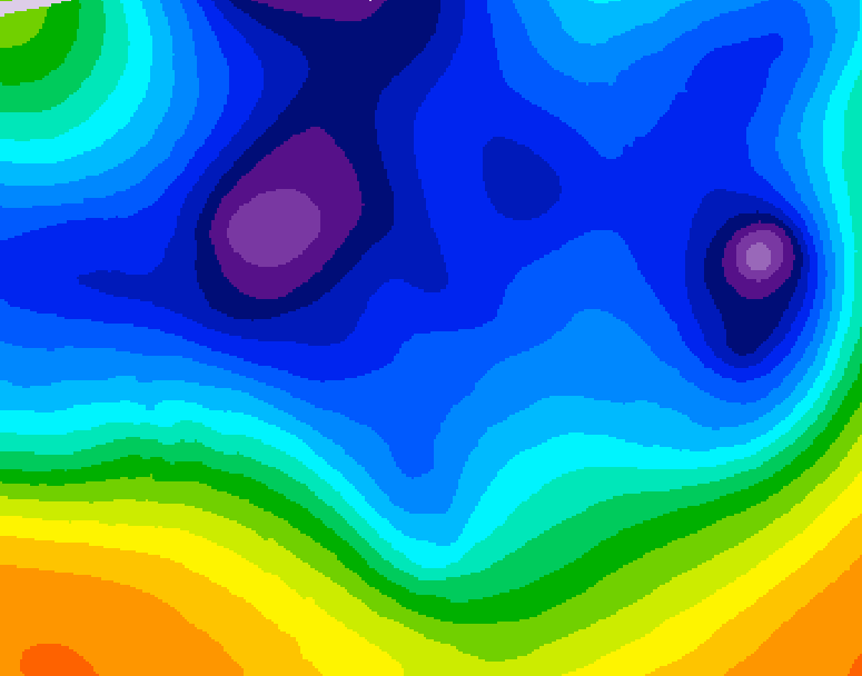 GDPS 500 millibar geopotential height 216 hour forecast chart for Canada based on 2025/12/09 0000Z data