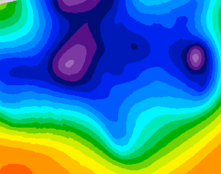 GDPS 500 millibar geopotential height 222 hour forecast chart for Canada based on 2025/12/09 0000Z data