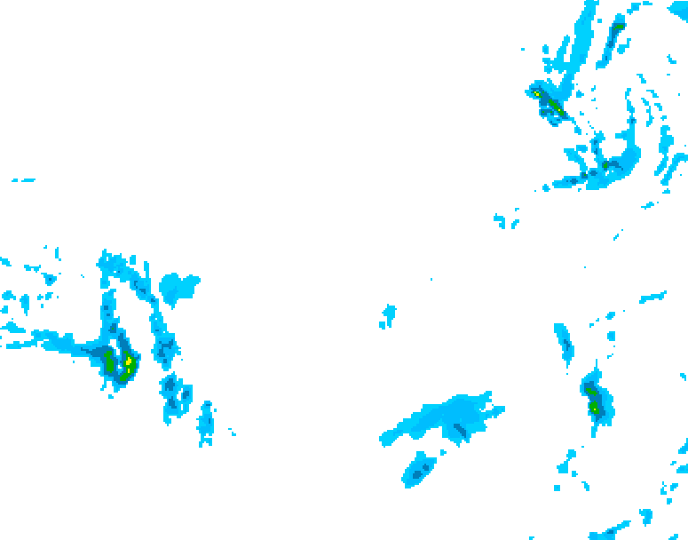 GDPS precipitation 036 hour forecast chart for Canada based on 2025/12/09 0000Z data