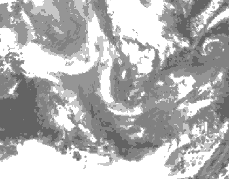 GDPS total cloud 024 hour forecast chart for Canada based on 2025/12/09 0000Z data