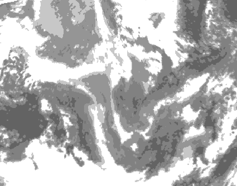 GDPS total cloud 042 hour forecast chart for Canada based on 2025/12/09 0000Z data